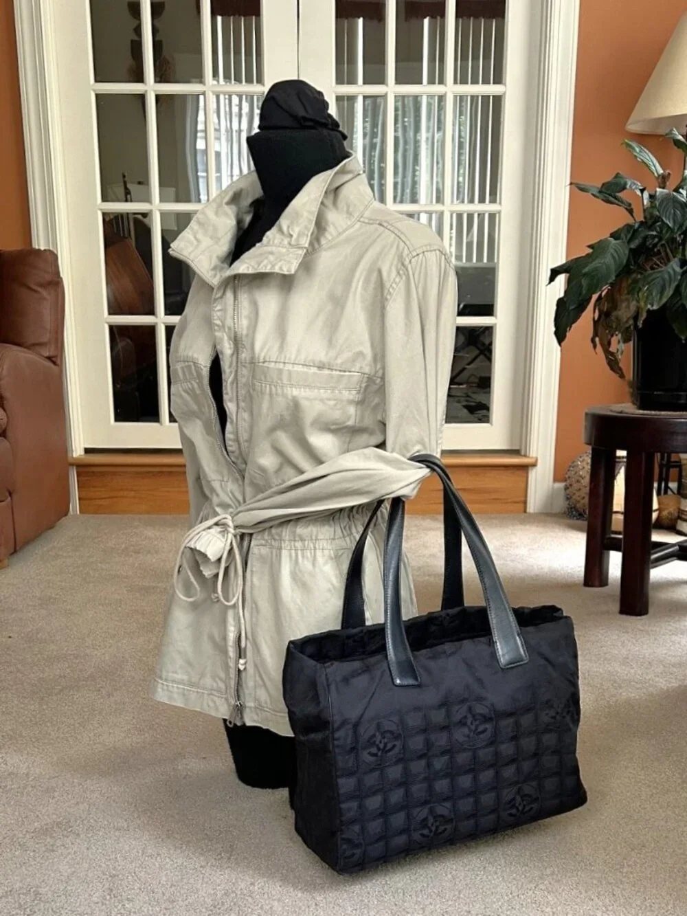 CHANEL Nylon Medium Travel Tote, Black